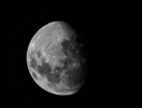 Moon photo processed close up