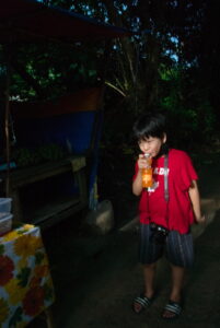 Desmond drinking orange soda 2